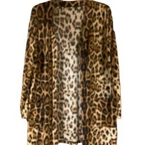 Womens Leopard Print Long Sleeve Light Weight Cardigan